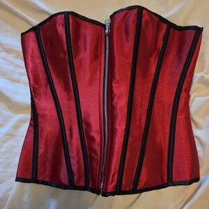 Red and Black Corset Top